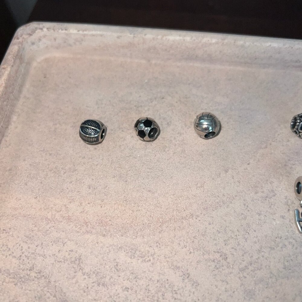 Pandora Charms: Basketball Volleyball, Soccer ball